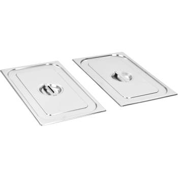 vidaXL Капаци за GN 1/1 съд 2 бр неръждаема стомана (50884)