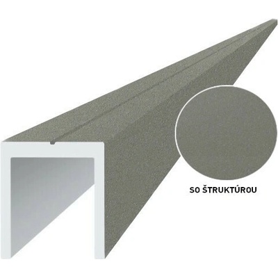 Hliníkový uchytávací profil pro lamely, tvar U, šířka 20,5 mm, šedá RAL9007 se strukturou 6m +/- 5mm (AL-UP1-SS-6)