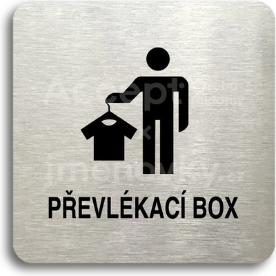 ACCEPT Piktogram převlékací box III - stříbrná tabulka - černý tisk bez rámečku