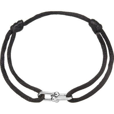 PAVONA Kabbalah náramok so striebornou ozdobou 13094.3 black