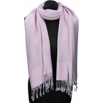 Cashmere dámská zimní šála Klean šedo-růžová