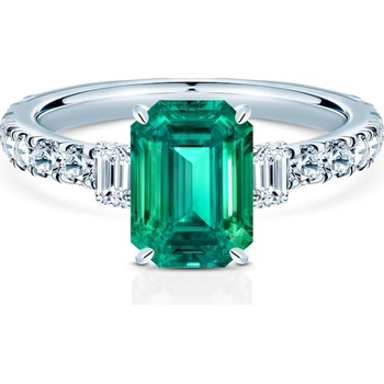 SAVICKI Пръстен Savicki: бяло злато, смарагд, диаманти