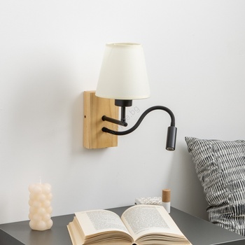 Brilagi - LED Аплик NUBILA WOOD 1xE27/25W/230V + LED/3W дъб/кремав (BG1564E)