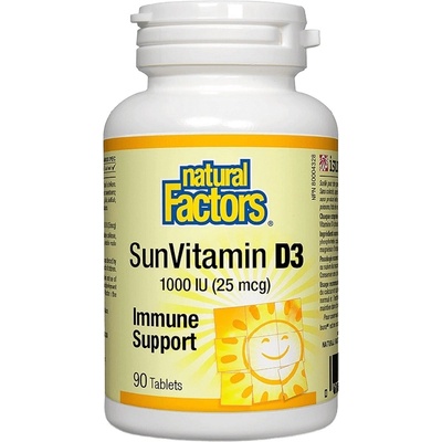 Natural Factors Vitamin D3 25 mcg (1, 000 IU), 90 Tablets