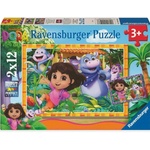 Ravensburger Пъзел Ravensburger от 2 x 12 части - Дора изследователката (12004198) - baby