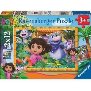 Ravensburger Пъзел Ravensburger от 2 x 12 части - Дора изследователката (12004198) - baby