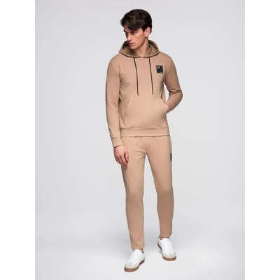Ombre Clothing Мъжки суитшърт с качулка + долнище - кафяв Ombre Clothing | Kafyav | МЪЖЕ | XXL