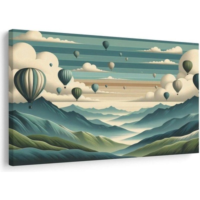 Obraz balóny nad horskou krajinou - 90x60