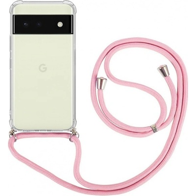 Púzdro TopQ Google Pixel 6a 5G s ružovou šnúrkou priehľadný