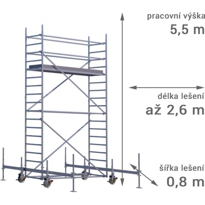 Lešení RUX MOBILO 800 5,5 m 180 cm