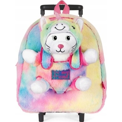 Detský batoh na kolesách s odnímateľným plyšákom Perletti Toys Kawaii Uni