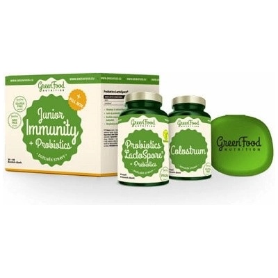 Greenfood Junior Immunity&prebiotics Colostrum 60 kapslí a probiotika 60 kapslí + PILLBOX