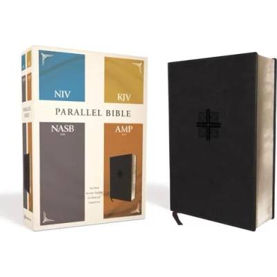 Niv, Kjv, Nasb, Amplified, Parallel Bible, Leathersoft, Black: Four Bible Versions Together for Study and Comparison | Zondervan
