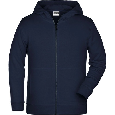 James & Nicholson Mikina s kapucí JN 8026K na zip, dětská COT02826Km5604-light denim XL Melír denim modrá světlá
