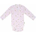 Bio Baby Боди с дълъг ръкав Bio Baby - Органичен памук, 80 cm, 12 месеца, бяло-розово (97220133) - baby