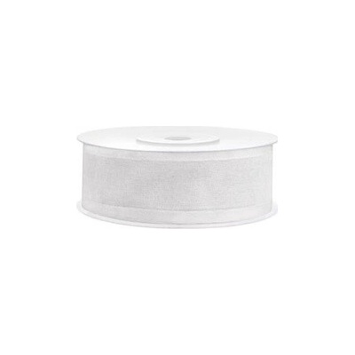 Šifónová stuha biela 25 mm x 25 m