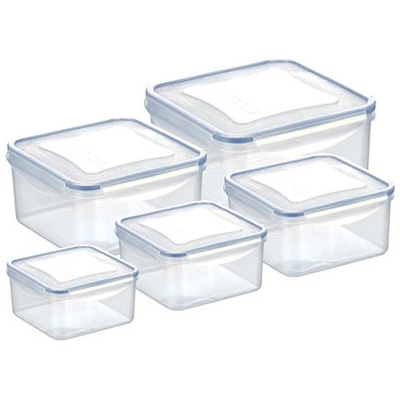 Tescoma Sada dóz Freshbox 5 ks 0,4 0,7 1,2 2.0 čtvercová 3,0 l