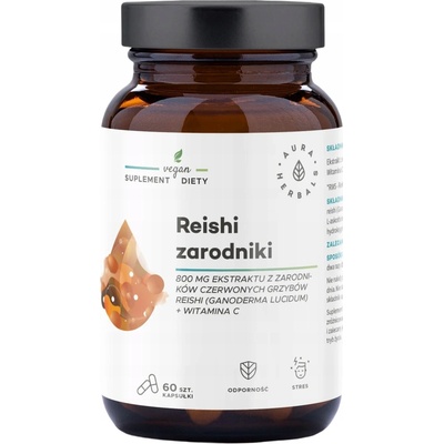 Aura Herbals Spóry Reishi 800 mg + vitamín C 60 kapsúl