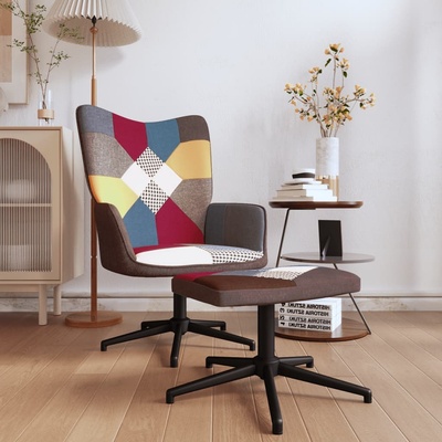 VidaXL 328188 relaxační se stoličkou patchwork textil