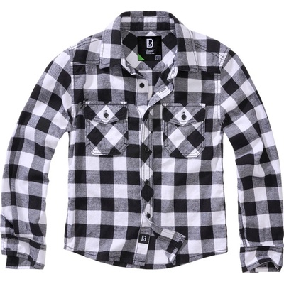 Brandit dětská koskovaná košile Checkshirt bílá /černá