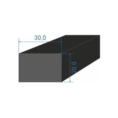 0596203 Pryžový profil 20x30mm, EPDM 70°Sh obdélníkový