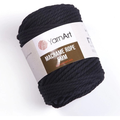 Yarn Art Macrame Rope 5 mm 750 černá