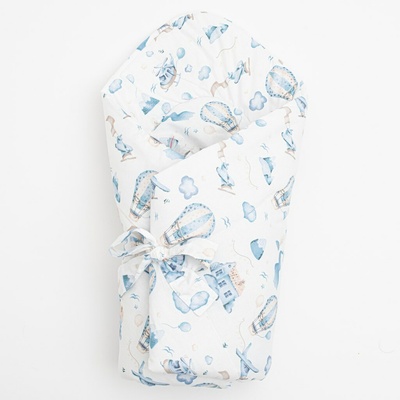 NEW BABY zavinovačka WRAP biela modrá