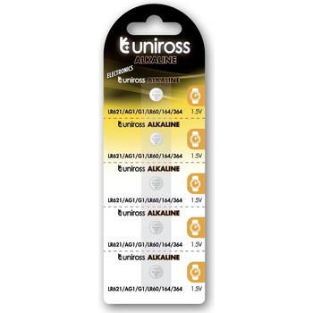 Uniross Батерии алкални Uniross 8460, LR621/AG1/LR60, 1.55V, 160mAh, 5бр (8460)