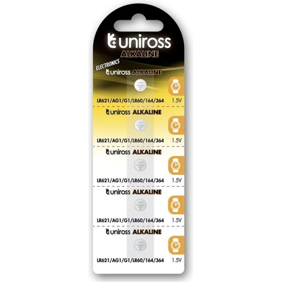 Uniross Батерии алкални Uniross 8460, LR621/AG1/LR60, 1.55V, 160mAh, 5бр (8460)