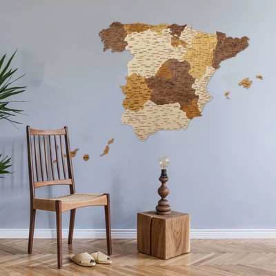 Dřevěná mapa Španělska 70 x 56 cm