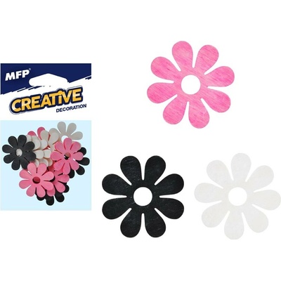 MFP Paper Dekorace květina barevná 12ks 4cm mix
