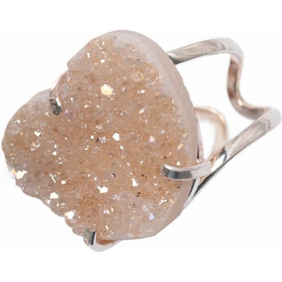 Nefertitis Be Beautiful Achát srdce aqua aura prsten NF54657