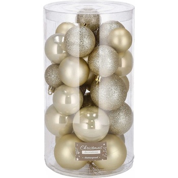 SPRINGOS Vianočná ozdoba_30 kusov__ 4 cm _ 5cm _ 6 cm_Vianočná_bábika_třpytka_Matný_lesk_Vianočná_zdoba_Vianoc Zlatá