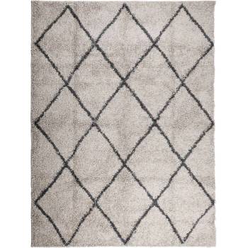 Шаги килим с дълъг косъм, модерен, бежов и антрацит, 300x400 cm