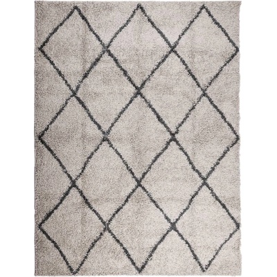 Шаги килим с дълъг косъм, модерен, бежов и антрацит, 300x400 cm