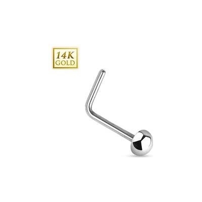 Šperky4U zlatý piercing do nosu půlkulička ZL01034-WG