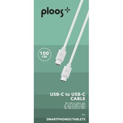 PLOOS Кабел ploos usb-c към usb-c 1 м бял (usb-c към usb-c 1 м бял)