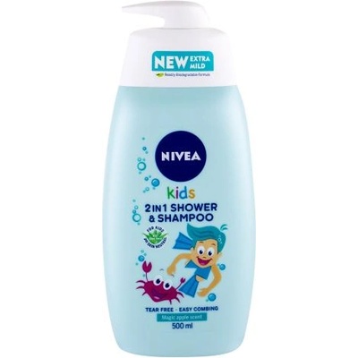Nivea Kids 2in1 Shower & Shampoo Magic Apple Scent нежен душ гел и шампоан 2в1 500 ml