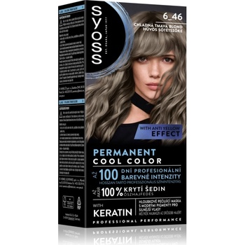 Syoss Permanent Cool Color перманентната боя за коса със студен подтон цвят 6_46 Cool Dark Blond