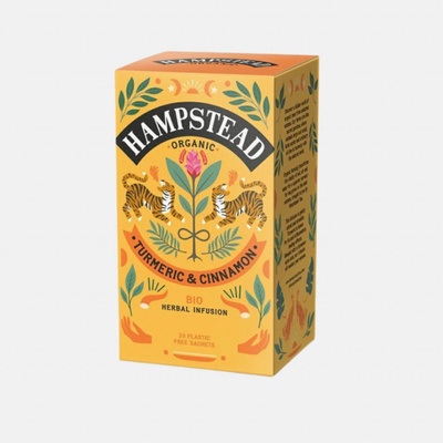 Hampstead Tea BIO Bylinný čaj kurkuma a skořice 20 ks