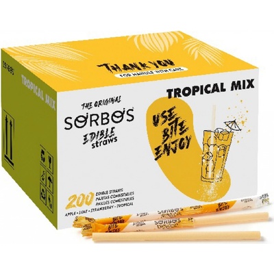 Sorbos Jedlá ovocná brčka Tropical 200 ks
