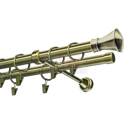 Karpol Kovová garniža 25 mm Monako antik dvojitá 150-600 cm
