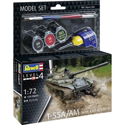Revell T-55A/AM w/ KMT-6/EMT-5 Mine Plough Model Set 1:72