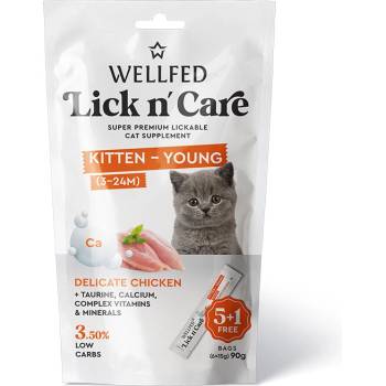 WELLFED Протеиново лакомство за близане с пилешко за подрастващи котенца