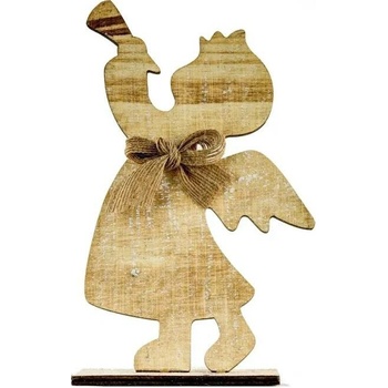 DECOLED Drevený anjel, 10x20 cm