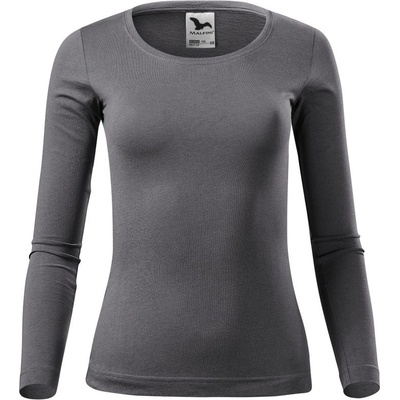 MALFINI Dámske tričko s dlhým rukávom Fit T Long Sleeve Oceľovo šedá