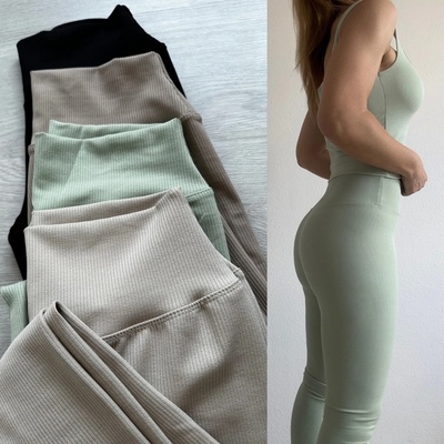 Sim Fashion Rebrované bezšvové legíny DANTE Baby pink
