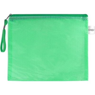 Síťovaná obálka se zipem PVC / A5, zelená 479024