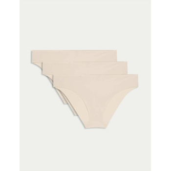 Marks & Spencer Невидими бразилски бикини без видими ръбове, 3 бр. в опаковка Marks & Spencer бежово Marks & Spencer | Bezhov | ЖЕНИ | XS