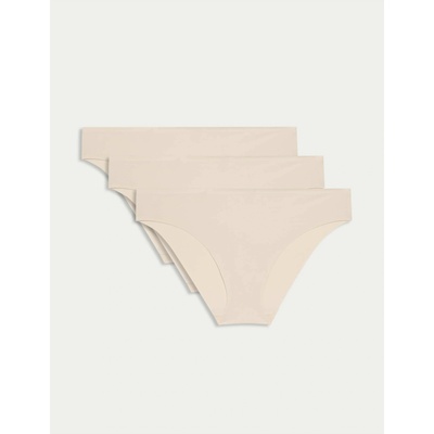 Marks & Spencer Невидими бразилски бикини без видими ръбове, 3 бр. в опаковка Marks & Spencer бежово Marks & Spencer | Bezhov | ЖЕНИ | XS